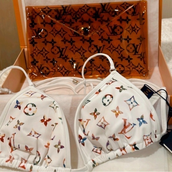 Louis Vuitton Other - 💯% Authentic Louis Vuitton Monogram Multi-color Bikini Top & Clutch ✨